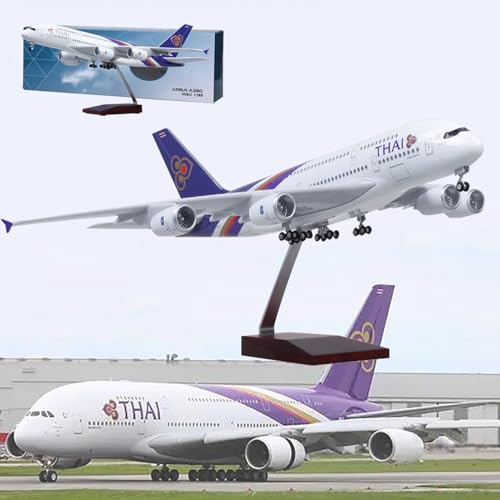 Flugzeugmodell, 17,3 Zoll, Maßstab 1:130, Jet-Modelle, Flugzeug, Thailand, A380, Flugzeugmodell, Druckguss, Sammlerstücke, Kunstharz, Flugzeugmodell for Sammeln oder Verschenken ( Color : Ordinary ) von DKHOUN