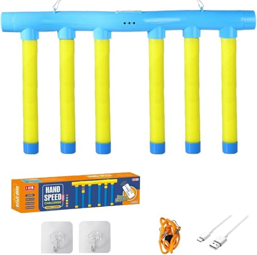 DKIIL NOIYB Drop Sticks Game, Falling Sticks Game, Reaktionstraining mit 3 Einstellbarer Geschwindigkeit, Reflexe Training zum Trainieren Hand-Auge-Koordination (6 Blaue Stäbchen) von DKIIL NOIYB