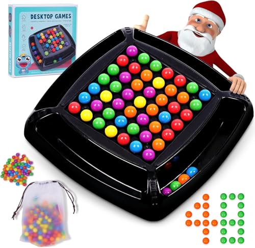 DKIIL NOIYB Intellektuelles Schachbrett, Intellectual Chessboard Dual Duel, Rainbow Ball Elimination Brettspiel, Intellektuelles Schachbrett Doppelduell für Kinder (48 Bälle - Frosch) von DKIIL NOIYB