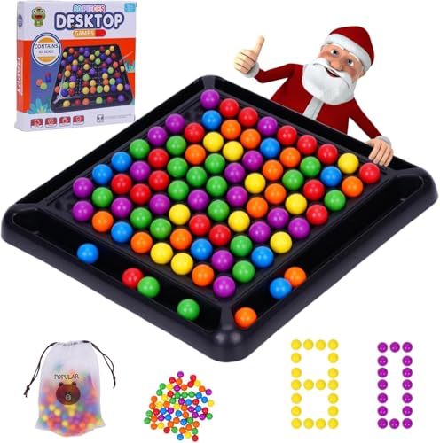 DKIIL NOIYB Intellektuelles Schachbrett, Intellectual Chessboard Dual Duel, Rainbow Ball Elimination Brettspiel, Intellektuelles Schachbrett Doppelduell für Kinder (80 Bälle) von DKIIL NOIYB