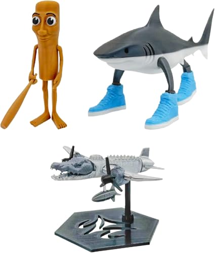 DKIIL NOIYB Tung Tung Tung Tung Sahur, 3D Printed Tralalero Tralala Figure, Italian Brainrot zum Sammeln und Dekorieren, Geschenk für Kinder und Erwachsene (3pcs) von DKIIL NOIYB