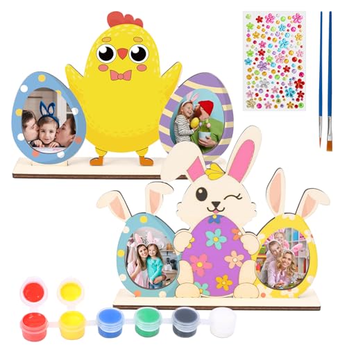DKINY 2 Stück Ostern Holzfotorahmen für Kinder Osterküken Osterhasen Bilderrahmen aus Holz DIY Ostern Hasen Küken Fotorahmen zum Basteln und Bemalen Fotos ankleben Ostern Geschenk für Junge Mädchen DKINY 2 Stück Ostern Holzfotorahmen für Kinder Osterküken Osterhasen Bilderrahmen aus Holz DIY Ostern Hasen Küken Fotorahmen zum Basteln und Bemalen Fotos ankleben Ostern Geschenk für Junge Mädchen von DKINY