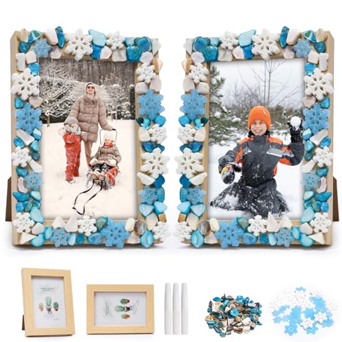 DKINY 2PCS Schneeflocken Mosaik Bilderrahmen Bastelset Kinder Weihnachten Mosaiksets mit Blau Weiß Schnee Mosaiksteine zum Basteln DIY Holzrahmen Kreativsets Geschenk für Kinder Weihnachten Winter DKINY 2PCS Schneeflocken Mosaik Bilderrahmen Bastelset Kinder Weihnachten Mosaiksets mit Blau Weiß Schnee Mosaiksteine zum Basteln DIY Holzrahmen Kreativsets Geschenk für Kinder Weihnachten Winter von DKINY