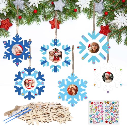 DKINY Weihnachten Holzfotorahmen für Kinder Schneeflocken Bilderrahmen aus Holz zum Basteln und Bemalen Weihnachtliche Holzbastelset und Fotos ankleben Geschenk für Kinder Weihnachten Neujahr Winter DKINY Weihnachten Holzfotorahmen für Kinder Schneeflocken Bilderrahmen aus Holz zum Basteln und Bemalen Weihnachtliche Holzbastelset und Fotos ankleben Geschenk für Kinder Weihnachten Neujahr Winter von DKINY
