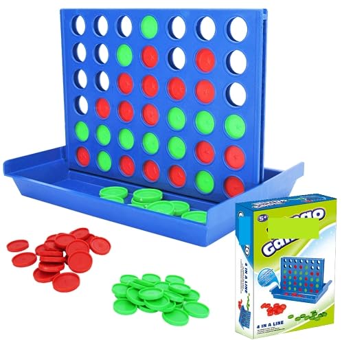 DKLQXCE 4 in Einer Reihe Spiel, Klassisches Strategie Spiel, Kinder Brettspiel, Connect 4 Spin Game, Strategiespiel für 2 Spieler, Reisen Spiele Familie Brettspiele Geschenk für Kinder ab 6 Jahren von DKLQXCE