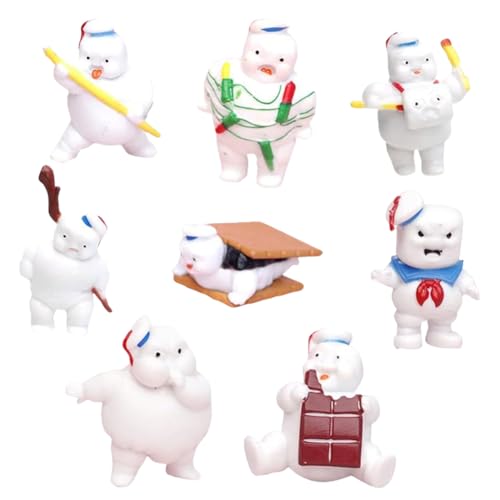 DKLQXCE 8 Stück Ghostbuster Figuren, Ghostbuster Ornamente, Anime Spielzeug Mini Figuren Set Mädchen Action Figure Kuchen Dekoration Tortenfiguren Charakter Modell Geburtstagskuchen von DKLQXCE