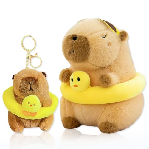 DKLQXCE Capybara Kuscheltier, 2 Stück Capybara Plüschtier mit Schlüsselanhänger, Soft and Cuddly Plush, Plüsch Anhänger Soft Stuffed für Kinder Mädchen Jungen Geburtstagsgeschenk 25CM DKLQXCE Capybara Kuscheltier, 2 Stück Capybara Plüschtier mit Schlüsselanhänger, Soft and Cuddly Plush, Plüsch Anhänger Soft Stuffed für Kinder Mädchen Jungen Geburtstagsgeschenk 25CM von DKLQXCE