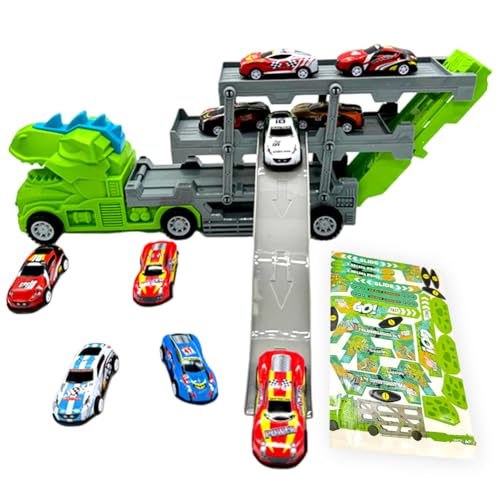 DKLQXCE Dinosaurier Autotransporter Spielzeug, Dino Auto Truck Spielzeugauto LKW mit 10 Katapult Autos, Dino Spielzeug Geschenke für Weihnachten für Kinder ab 2 3 4 5 Jahre DKLQXCE Dinosaurier Autotransporter Spielzeug, Dino Auto Truck Spielzeugauto LKW mit 10 Katapult Autos, Dino Spielzeug Geschenke für Weihnachten für Kinder ab 2 3 4 5 Jahre von DKLQXCE
