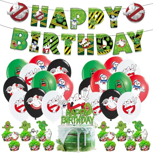 Ghostbuster Themed Geburtstag Dekorationen, DKLQXCE 35 PCS Ghost buster Party Supplies, Ghostbuster Geburtstagsparty Dekorationen Balloons Banner Cupcake Toppers für Kinder Geburtstagsdeko Ghostbuster Themed Geburtstag Dekorationen, DKLQXCE 35 PCS Ghost buster Party Supplies, Ghostbuster Geburtstagsparty Dekorationen Balloons Banner Cupcake Toppers für Kinder Geburtstagsdeko von DKLQXCE