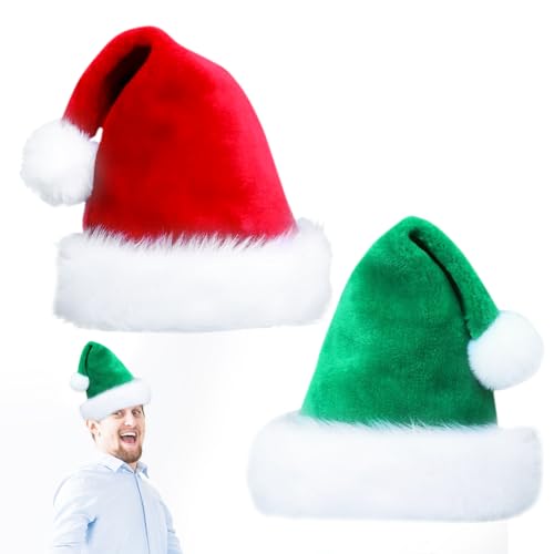2 Stück Weihnachtsmützen Erwachsene, Plüsche Weihnachtsmann Mütze,Weihnachtsmann Mütze Rot Grüner Weihnachtsmütze Nikolausmütze Plüsch Weihnachtshaarschmuck Hut Erwachsene Gestrickte für Herren Damen 2 Stück Weihnachtsmützen Erwachsene, Plüsche Weihnachtsmann Mütze,Weihnachtsmann Mütze Rot Grüner Weihnachtsmütze Nikolausmütze Plüsch Weihnachtshaarschmuck Hut Erwachsene Gestrickte für Herren Damen von DKLQXCE