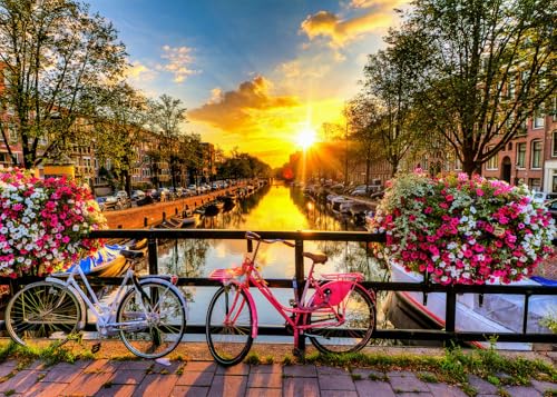 Amsterdam Puzzle 1000 Teile Erwachsene Canals Flowers Bicybles Puzzle Erwachsene 1000 Teile Puzzles Geschenkideen von DKijoys