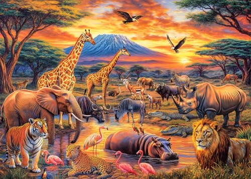 Wild Animals Jigsaw Puzzle 1000 Teile Erwachsene Lion Tiger Elephant Wildlife Puzzle Erwachsene 1000 Teile Puzzles von DKijoys