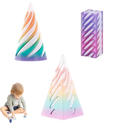 3Pcs Impossible Cone,Spiral Cone Fidget Toy Impossible Cone Pyramid , Relief Anti Stress 3D Spirale, Desktop Dekorationen Spielzeug für Kinder und Erwachsene Geschenk 3Pcs Impossible Cone,Spiral Cone Fidget Toy Impossible Cone Pyramid , Relief Anti Stress 3D Spirale, Desktop Dekorationen Spielzeug für Kinder und Erwachsene Geschenk von DLAIUSMALL