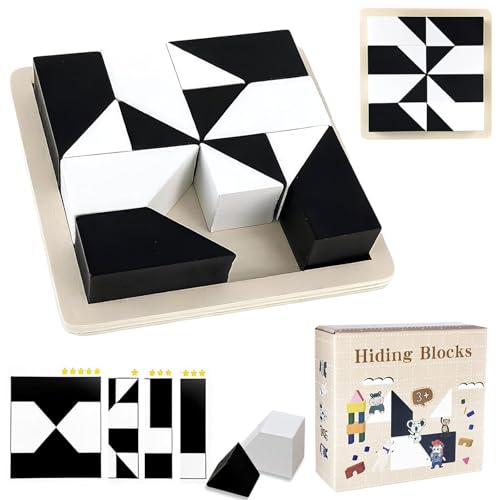 Block Puzzle, versteckte geometrische Form Muster Jigsaw, Brain Teaser Puzzle Spiel, Desktop-Spiel für frühe Bildung Altersgruppe 3 von DLAIUSMALL