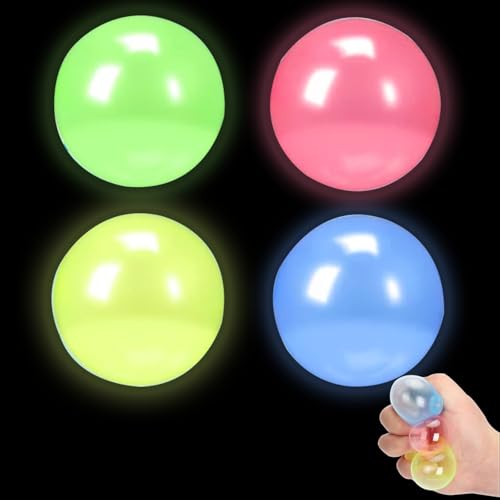 Leuchtende Klebrige Bälle,mit Glimmer-stressabbau und schrecklichem Stress, für Erwachsene mit Autismus und für Kinder mit Autismus（4Pcs） von DLAIUSMALL