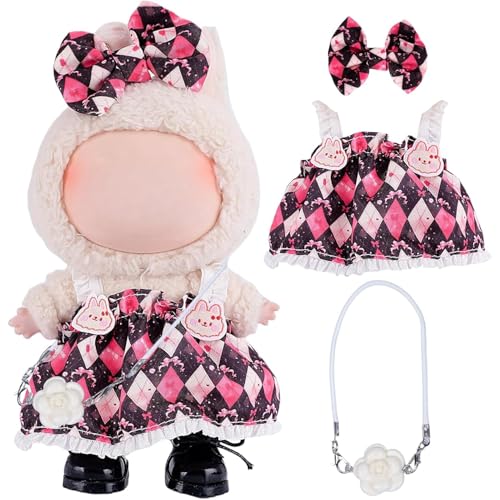 for Labubu Doll Clothes Set 3pcs for 15cm/17cm Dolls - Stylish Outfits & Accessories (No Doll) Included, Birthday Gift for Girls, Boys, Collectors (Style 3) von DLAYLQZG