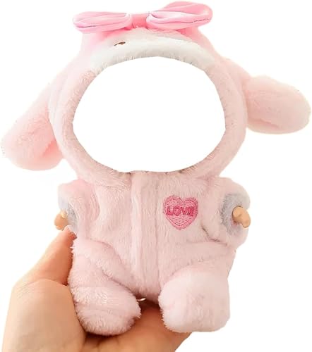 for labubu Puppenkleider-Set für 15cm/17cm Puppen, Outfit & Zubehör für Geburtstag/Feiertag Jungen und Mädchen (Rosa) von DLAYLQZG