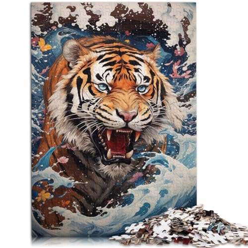 1000-teiliges Puzzle Erwachsene Motiv: Tiger Stressabbau-Spielzeug 50 x 75 cm Herausforderung die Gehirnintelligenz süchtig machendes Spielzeug Teenager ab 14 Jahren von DLBHSG