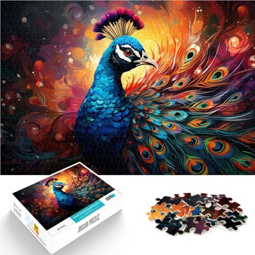 1000-teiliges Puzzle Erwachsene Pfauen-Puzzle Spiele Spielzeug Geschenk 50 x 75 cm Herausforderung die Gehirnintelligenz süchtig machendes Spielzeug Kinder ab 14 Jahren von DLBHSG