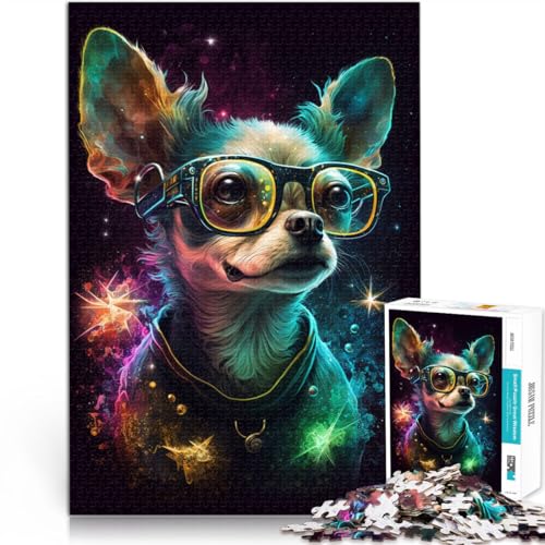 1000-teiliges Puzzle für Erwachsene „Cosmic Chihuahua Glasses“ anspruchsvolles Spielspielzeug 50 x 75 cm ganze Familie 1000-teiliges Puzzle für Erwachsene „Cosmic Chihuahua Glasses“ anspruchsvolles Spielspielzeug 50 x 75 cm ganze Familie von DLBHSG
