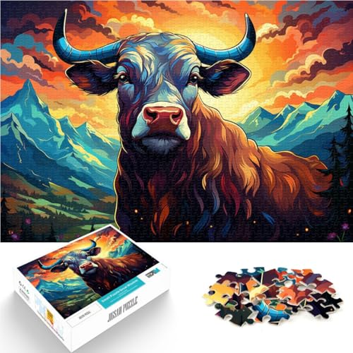 1000-teiliges Puzzle für Erwachsene „Kuhkunst“ Denkspiel 50 x 75 cm ganze Familie und für Teenager ab 14 Jahren von DLBHSG