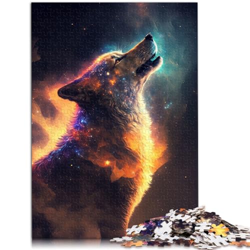 1000-teiliges Puzzle für Erwachsene „Lone Wolf Space“ anspruchsvolles Spielspielzeug 50 x 75 cm ganze Familie von DLBHSG