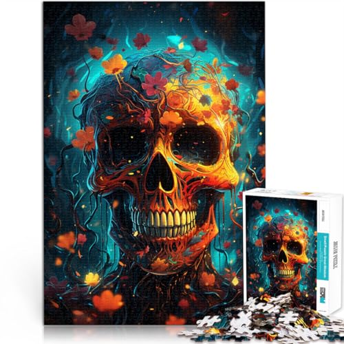 1000-teiliges Puzzle für Erwachsene „Psychedelic Skull“ Lernspielzeug 50 x 75 cm ganze Familie von DLBHSG