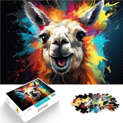 1000-teiliges Puzzle für Erwachsene Alpaka Stressabbau-Spielzeug 26 x 38 cm Herausforderung für die Gehirnintelligenz süchtig machendes Spielzeug für Teenager ab 14 Jahren von DLBHSG