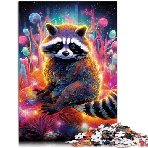 1000-teiliges Puzzle für Erwachsene Art Waschbär Stressabbau-Spielzeug 26 x 38 cm Herausforderung der Gehirnintelligenz süchtig machendes Spielzeug für 14-Jährige von DLBHSG