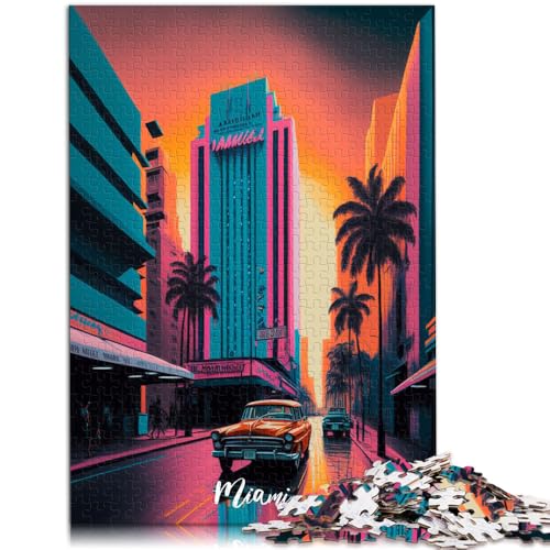 1000-teiliges Puzzle für Erwachsene Artsy Miami Stressabbau-Spielzeug 50 x 75 cm. Helfen Sie dem Gehirn süchtig machendes Spielzeug zu trainieren um Geduld zu fördern. von DLBHSG
