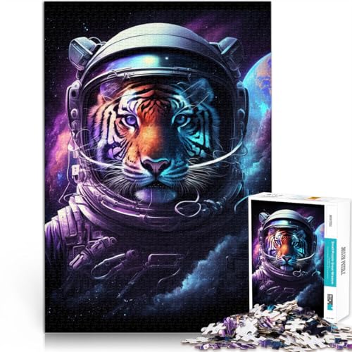1000-teiliges Puzzle für Erwachsene Astronautenkunst Tiger-Puzzle als Geschenk 50 x 75 cm Stressabbau Urlaub zu Hause Zeitvertreib für Teenager ab 14 Jahren von DLBHSG