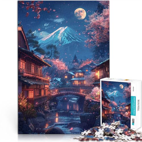 1000-teiliges Puzzle für Erwachsene Berg Fuji und Kirschblüte anspruchsvolles schwieriges Puzzle 50 x 75 cm Geburtstagsgeschenke von DLBHSG