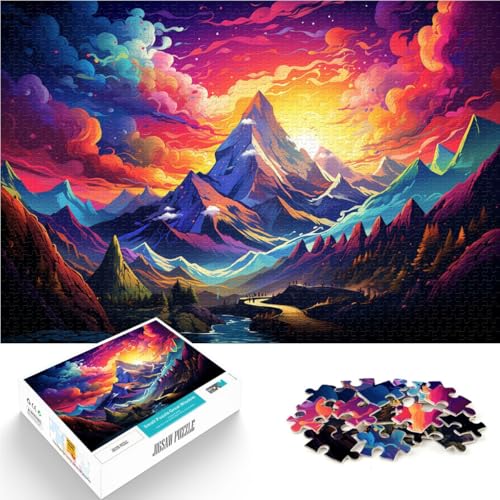 1000-teiliges Puzzle für Erwachsene Berge vor Sonnenuntergang Heimdekorationspuzzle 50 x 75 cm. Fördern Sie die Liebe zwischen Paaren für Teenager ab 14 Jahren von DLBHSG