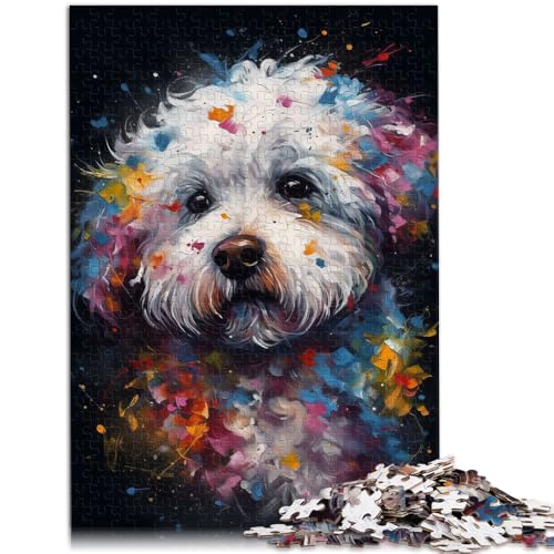 1000-teiliges Puzzle für Erwachsene Bichon Frise Malen Lernen pädagogisches Puzzle 26 x 38 cm Geschenke für Freunde und Familie von DLBHSG