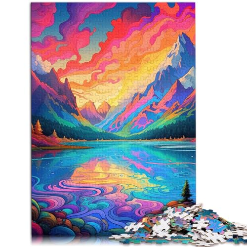 1000-teiliges Puzzle für Erwachsene Bunte Fantasieberge Heimdekorationspuzzle 50 x 75 cm Lernspiel für Geburtstag Weihnachten von DLBHSG