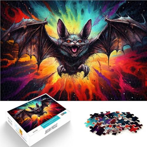 1000-teiliges Puzzle für Erwachsene Bunte Fledermäuse Quizspiel 50 x 75 cm Spaß für Zuhause Geburtstagsgeschenk Reisegeschenk von DLBHSG