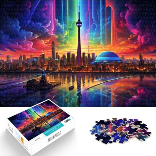 1000-teiliges Puzzle für Erwachsene CN Tower Toronto Kanada Puzzle Lernspiele 50 x 75 cm Lernspiel für Geburtstag Weihnachten von DLBHSG