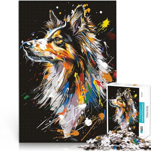 1000-teiliges Puzzle für Erwachsene Collie-Hundekunst Denksportaufgabe 26 x 38 cm Künstlersammlung bildende Kunst für Kinder ab 14 Jahren 1000-teiliges Puzzle für Erwachsene Collie-Hundekunst Denksportaufgabe 26 x 38 cm Künstlersammlung bildende Kunst für Kinder ab 14 Jahren von DLBHSG