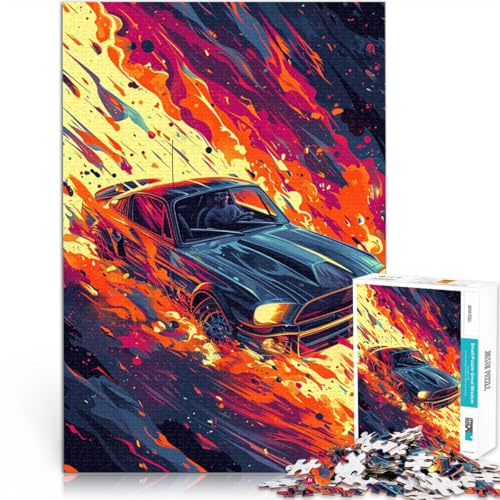 1000-teiliges Puzzle für Erwachsene Cooler Sportwagen Musterzusammenbau 50 x 75 cm mit passendem Poster und Quizblatt für Teenager ab 14 Jahren von DLBHSG
