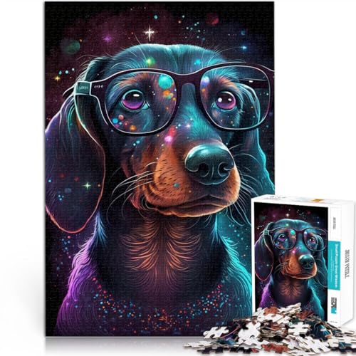 1000-teiliges Puzzle für Erwachsene Cosmic Chihuahua-Brille Denkspiel 50 x 75 cm Lernspiel für Geburtstag Weihnachten für Teenager ab 14 Jahren von DLBHSG