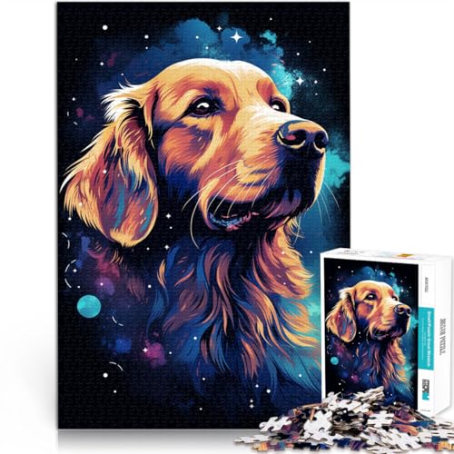 1000-teiliges Puzzle für Erwachsene Cosmic Golden Retriever-Spiele Spielzeug Geschenk 50 x 75 cm anspruchsvolles Spiel und Familienspiel für Teenager ab 14 Jahren von DLBHSG