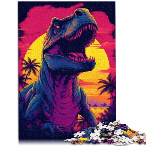 1000-teiliges Puzzle für Erwachsene Dinosaurier T-Rex Sonnenuntergang Dino-Quizspiel 50 x 75 cm Lernspiel für Geburtstag Weihnachten 1000-teiliges Puzzle für Erwachsene Dinosaurier T-Rex Sonnenuntergang Dino-Quizspiel 50 x 75 cm Lernspiel für Geburtstag Weihnachten von DLBHSG