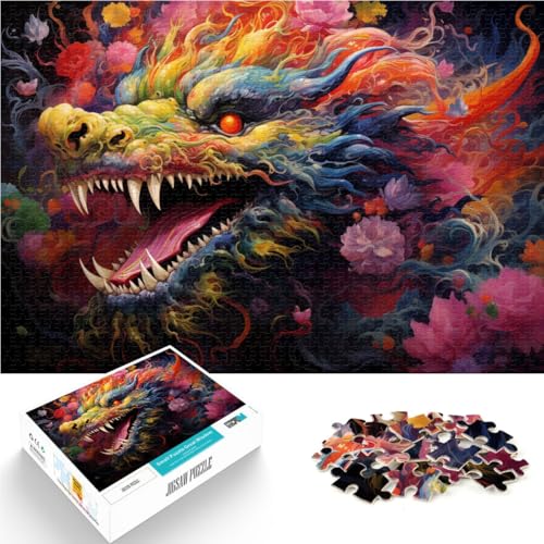 1000-teiliges Puzzle für Erwachsene EIN bunter Drachenkopf Heimdekoration Puzzle 26 x 38 cm anspruchsvolles Spiel und Familienspiel 1000-teiliges Puzzle für Erwachsene EIN bunter Drachenkopf Heimdekoration Puzzle 26 x 38 cm anspruchsvolles Spiel und Familienspiel von DLBHSG