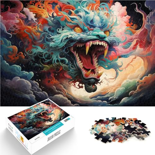 1000-teiliges Puzzle für Erwachsene Fantasie-Puzzle mit japanischem Drachen anspruchsvolles schwieriges Puzzle 26 x 38 cm Geburtstagsgeschenk Geschenke Wandkunst von DLBHSG
