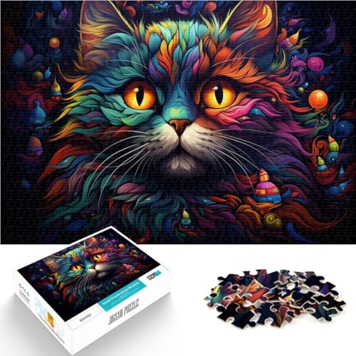 1000-teiliges Puzzle für Erwachsene Fantasie-Puzzle mit süßer Katzenzeichnung Lernpuzzle Familienspiel 50 x 75 cm Geburtstagsgeschenk Geschenke Wandkunst von DLBHSG