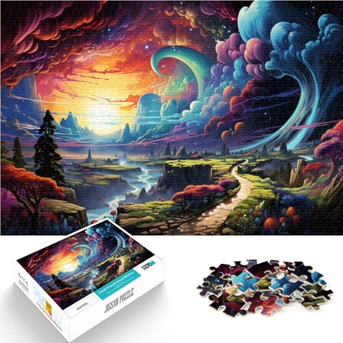 1000-teiliges Puzzle für Erwachsene Fantasie-Sonnenuntergangslandschaft Lernpuzzle Familienspiel 50 x 75 cm mit passendem Poster und Quizblatt 1000-teiliges Puzzle für Erwachsene Fantasie-Sonnenuntergangslandschaft Lernpuzzle Familienspiel 50 x 75 cm mit passendem Poster und Quizblatt von DLBHSG