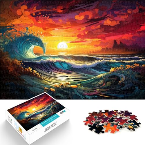 1000-teiliges Puzzle für Erwachsene Fantasie-Sonnenuntergangswellen anspruchsvolles Spiel 50 x 75 cm zum Stressabbau schwierige Herausforderung für 14-Jährige 1000-teiliges Puzzle für Erwachsene Fantasie-Sonnenuntergangswellen anspruchsvolles Spiel 50 x 75 cm zum Stressabbau schwierige Herausforderung für 14-Jährige von DLBHSG