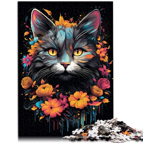 1000-teiliges Puzzle für Erwachsene Fantasieblumen und Katzen Quizspiel 26 x 38 cm ganze Familie für Teenager ab 14 Jahren 1000-teiliges Puzzle für Erwachsene Fantasieblumen und Katzen Quizspiel 26 x 38 cm ganze Familie für Teenager ab 14 Jahren von DLBHSG