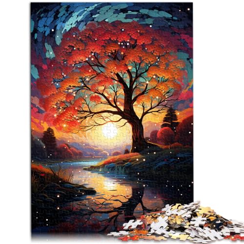 1000-teiliges Puzzle für Erwachsene Farben von Sonnenuntergang Bäumen Fluss Quizspiel 50 x 75 cm Stressabbau schwierige Herausforderung 1000-teiliges Puzzle für Erwachsene Farben von Sonnenuntergang Bäumen Fluss Quizspiel 50 x 75 cm Stressabbau schwierige Herausforderung von DLBHSG
