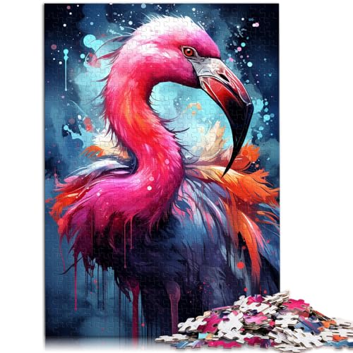 1000-teiliges Puzzle für Erwachsene Farbmalerei Flamingo Lernspielzeug 50 x 75 cm ganze Familie von DLBHSG